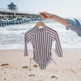 Load image into Gallery viewer, Girl's Long Sleeve Swimsuit | Olive Stripe
