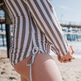 Load image into Gallery viewer, Girl's Long Sleeve Swimsuit | Olive Stripe
