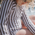 Load image into Gallery viewer, Girl's Long Sleeve Swimsuit | Olive Stripe
