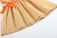 Load image into Gallery viewer, Orange Gingham Ruffle Pumpkin Bow Dress
