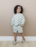 Load image into Gallery viewer, Organic Cotton Checkered Crewneck & Shorts Set
