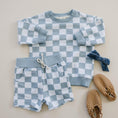 Load image into Gallery viewer, Organic Cotton Checkered Crewneck & Shorts Set
