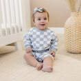 Load image into Gallery viewer, Organic Cotton Checkered Crewneck & Shorts Set
