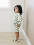 Load image into Gallery viewer, Organic Cotton Checkered Crewneck & Shorts Set
