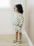Load image into Gallery viewer, Organic Cotton Checkered Crewneck & Shorts Set
