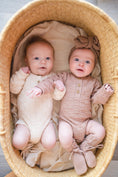 Load image into Gallery viewer, Organic Knit Bodysuit- Mocha Checker
