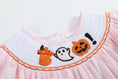 Load image into Gallery viewer, Pink and Orange Gingham Boo Smocked Bishop Dress

