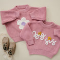 Load image into Gallery viewer, Pink Daisy Hand Embroidered Sweater
