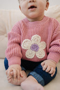 Load image into Gallery viewer, Pink Daisy Hand Embroidered Sweater
