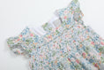 Load image into Gallery viewer, Pink Floral Print Smocked Futter Romper
