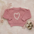 Load image into Gallery viewer, Pink Heart Hand Embroidered Sweater
