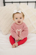 Load image into Gallery viewer, Pink Heart Hand Embroidered Sweater
