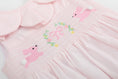 Load image into Gallery viewer, Pink Petal Collared Smocked Bubble Romper
