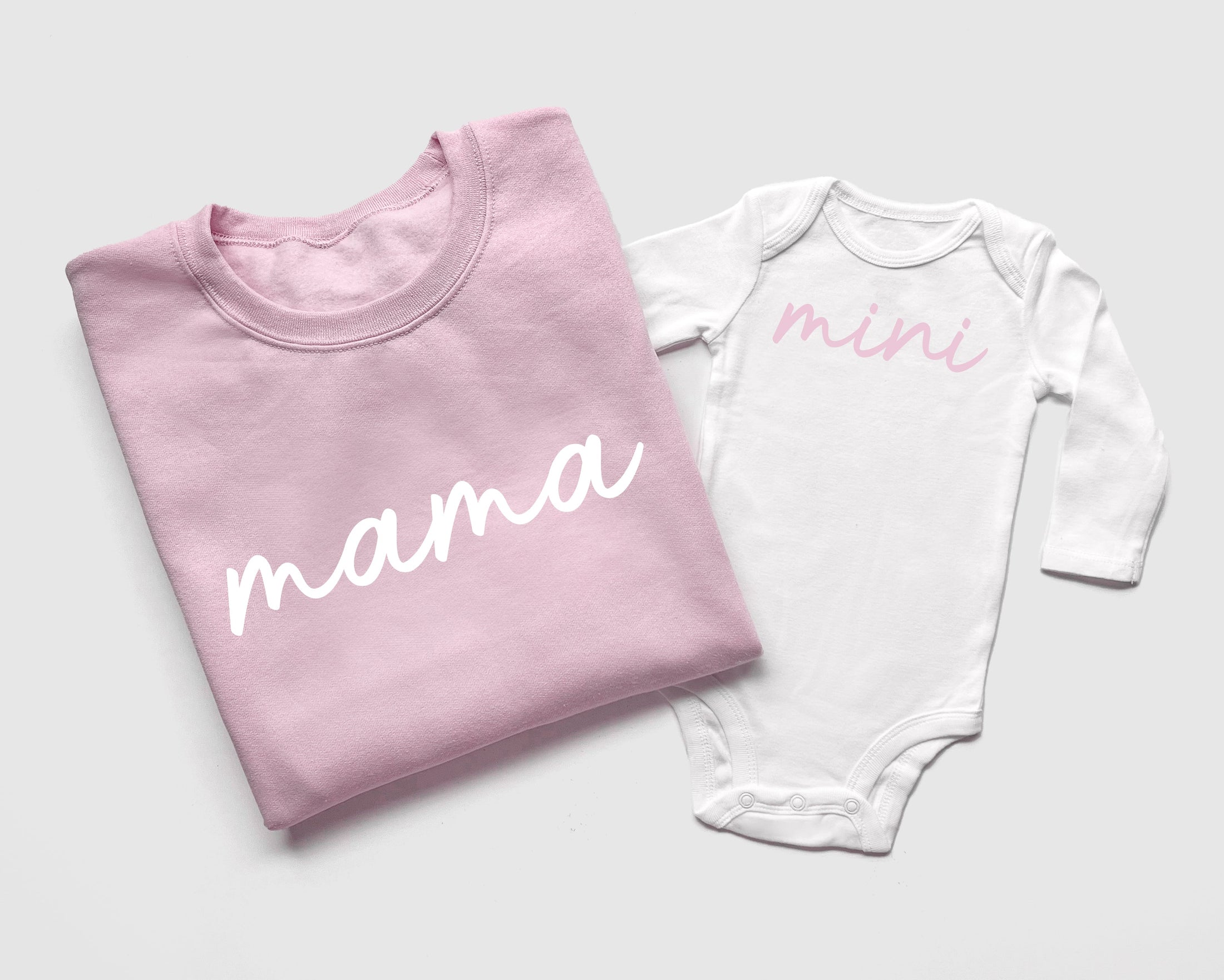 Custom Light Pink and White Mommy and Me Outfits