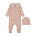 Load image into Gallery viewer, Printed Collar Footie-Blush
