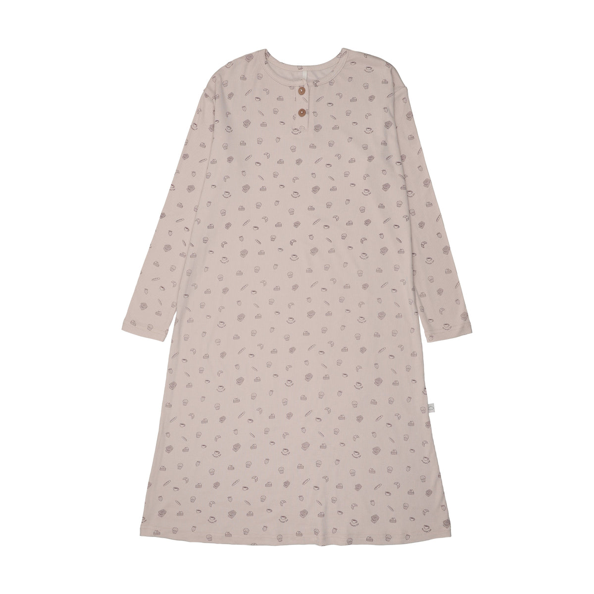 Breakfast Print Lounge Dress-Blush