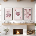 Load image into Gallery viewer, Coquette Cherry Wall Art Set of 3. Pink Romantic Decor
