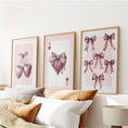 Load image into Gallery viewer, Coquette Cherry Wall Art Set of 3. Pink Romantic Decor
