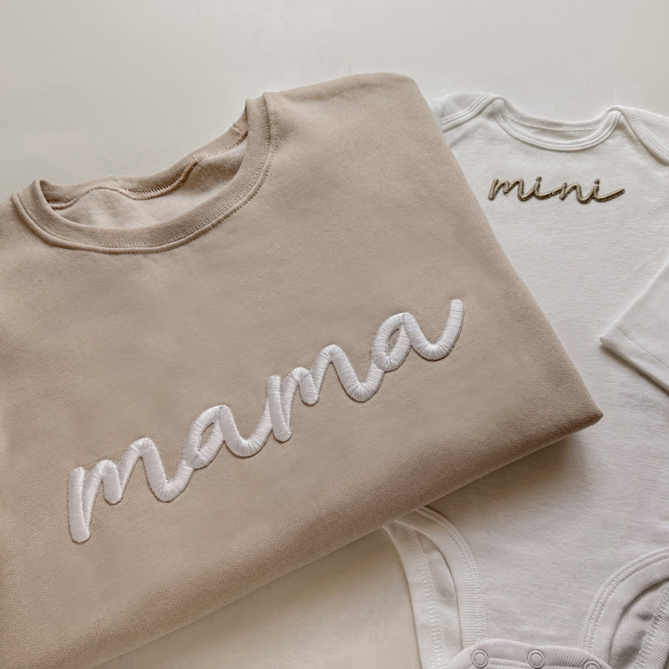 3D Puff Embroidered Mama & Mini Matching Set
