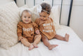 Load image into Gallery viewer, Pumpkin Sweatshirt Romper - Cream or Orange

