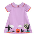 Load image into Gallery viewer, Purple Halloween Scene Girls Dress

