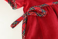 Load image into Gallery viewer, Red Velvet and Christmas Plaid Bow Dress
