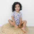 Load image into Gallery viewer, Red White & Blooms 2pc Bamboo Pajamas *see size notes
