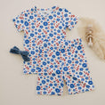 Load image into Gallery viewer, Red White & Blooms 2pc Bamboo Pajamas *see size notes
