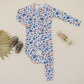 Load image into Gallery viewer, Red White & Blooms Bamboo Zippy Romper
