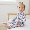 Load image into Gallery viewer, Red White & Blooms Bamboo Zippy Romper
