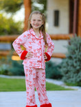 Load image into Gallery viewer, Bow Girls Pajama Set with Furry Trim

