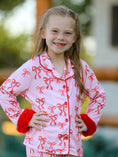 Load image into Gallery viewer, Bow Girls Pajama Set with Furry Trim
