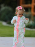 Load image into Gallery viewer, Christmas Tree Wreath Print Long Sleeve Zip Baby Girls Romper
