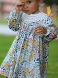 Load image into Gallery viewer, Fall  Embroidery Smocking Bow Floral Leaf Baby Girls Dress
