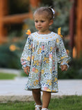 Load image into Gallery viewer, Fall  Embroidery Smocking Bow Floral Leaf Baby Girls Dress
