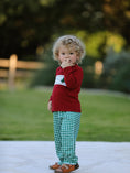 Load image into Gallery viewer, Christmas Tree Dog Smocking Embroidered  Plaid Boys Set
