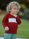Load image into Gallery viewer, Christmas Tree Dog Smocking Embroidered  Plaid Boys Set
