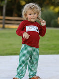 Load image into Gallery viewer, Christmas Tree Dog Smocking Embroidered  Plaid Boys Set
