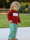 Load image into Gallery viewer, Christmas Tree Dog Smocking Embroidered  Plaid Boys Set
