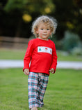 Load image into Gallery viewer, Christmas Plaid Smocking Embroidered Boys Set
