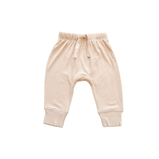 Blush Ribbed Bamboo Baby Jogger Pants