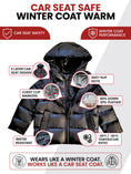 Load image into Gallery viewer, Car Seat Coat | The Road Coat Down - Black
