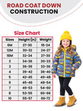 Load image into Gallery viewer, Car Seat Coat | The Road Coat Down - Construction Print
