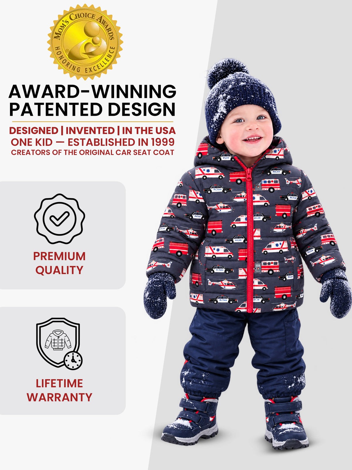Car Seat Coat | The Road Coat Down - Rescue Print