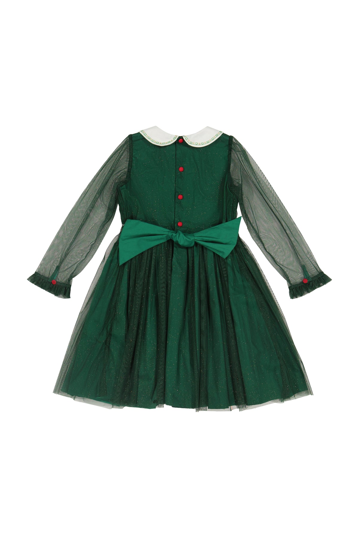 SARAH EMERALD SMOCKED DRESS