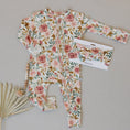 Load image into Gallery viewer, Dusty Pink Floral Baby Pajamas | Ruffle Zipper Romper

