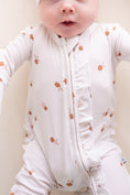 Load image into Gallery viewer, Fleur Ribbed Baby Pajamas | Ruffle Zipper Romper

