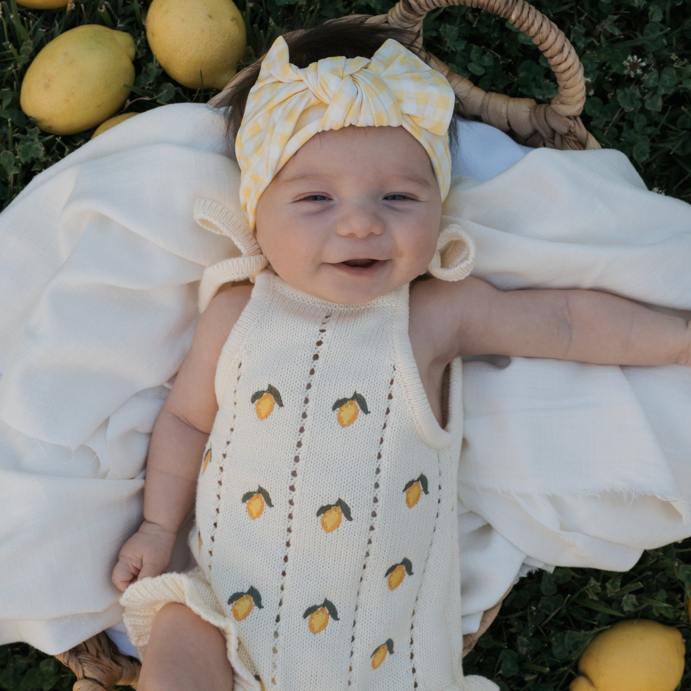Knit Ruffle Romper | Lemon