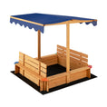 Load image into Gallery viewer, Kids Wooden Sandbox with Canopy and 2 Bench Seats
