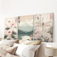 Load image into Gallery viewer, Japandi Style Set of 3 Wall Art. Floral and Mountain Prints
